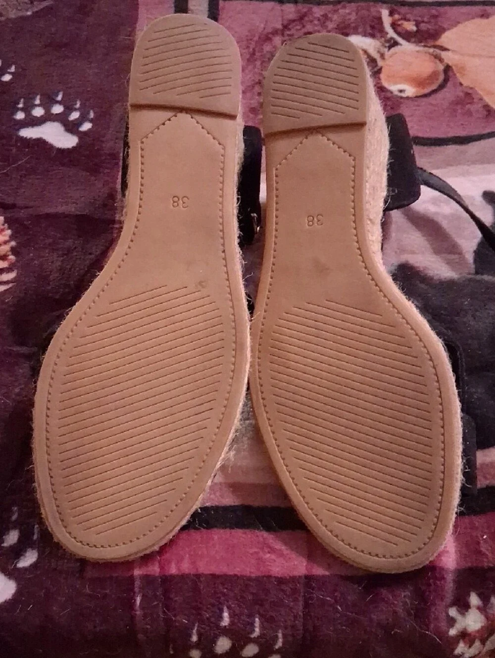H&M Black Ankle-Strap Espadrille Wedge Sandals